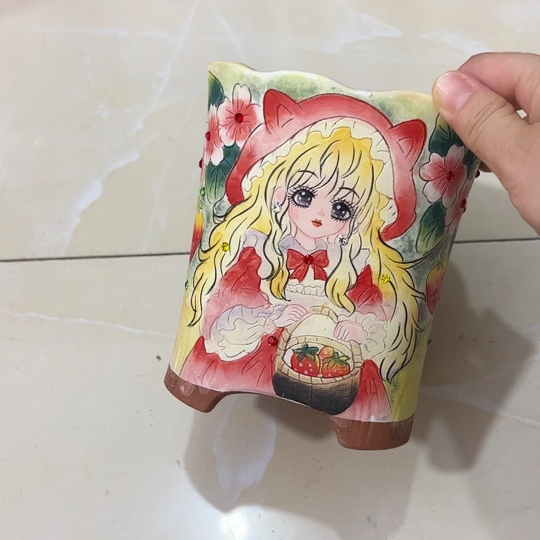 景德镇炫彩手绘口11*11.5高15