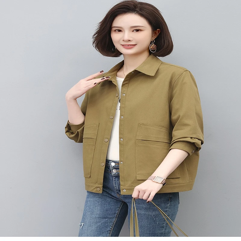 韩版妈妈春秋装时尚翻领上衣6873