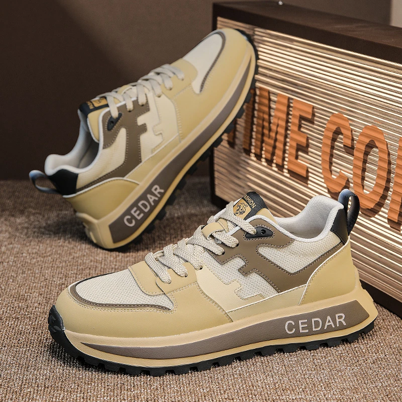 阿甘男鞋春秋款2025新款男士高级感潮牌休闲运动鞋男款透气老爹鞋