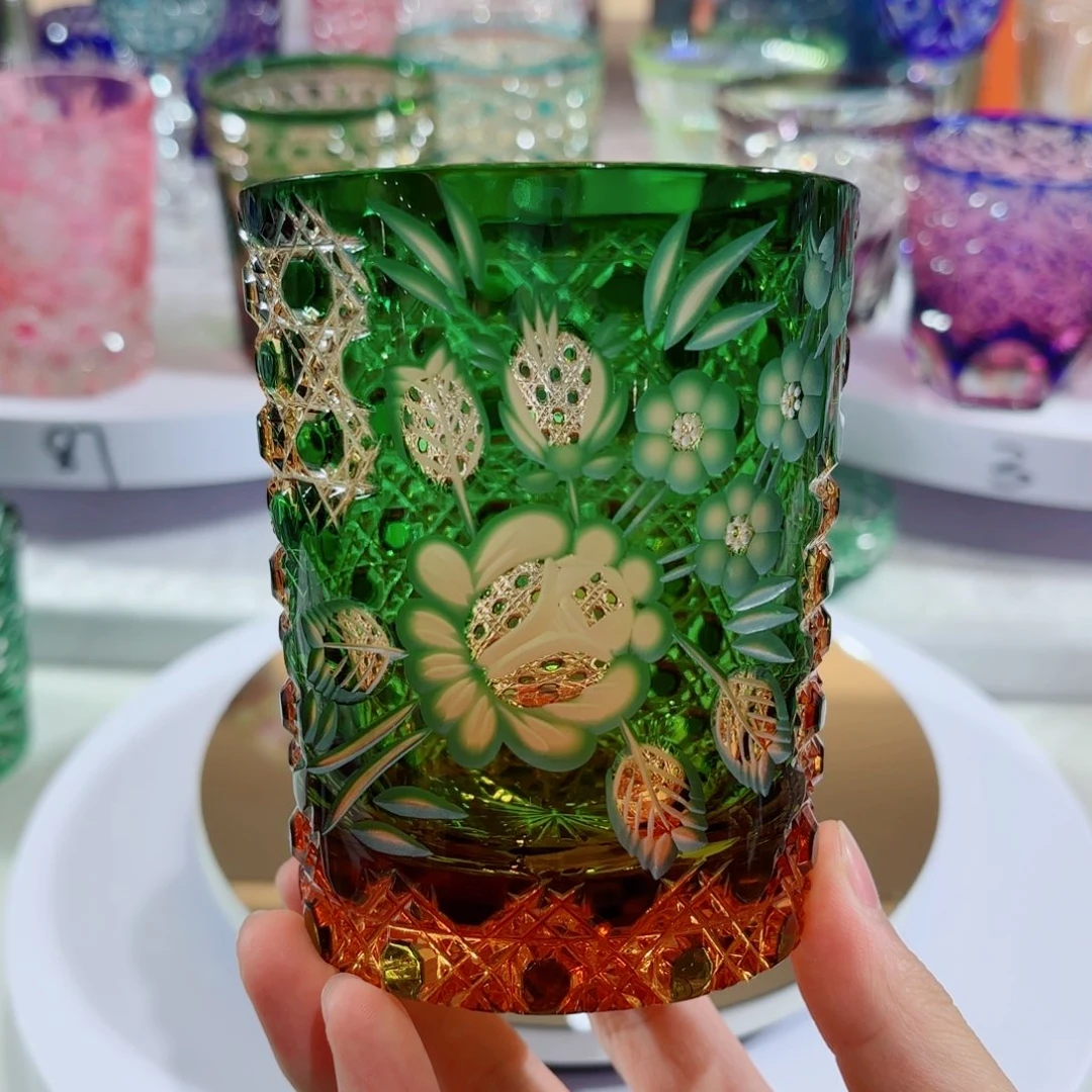 水晶玻璃平底款-梅森水晶杯威士忌杯