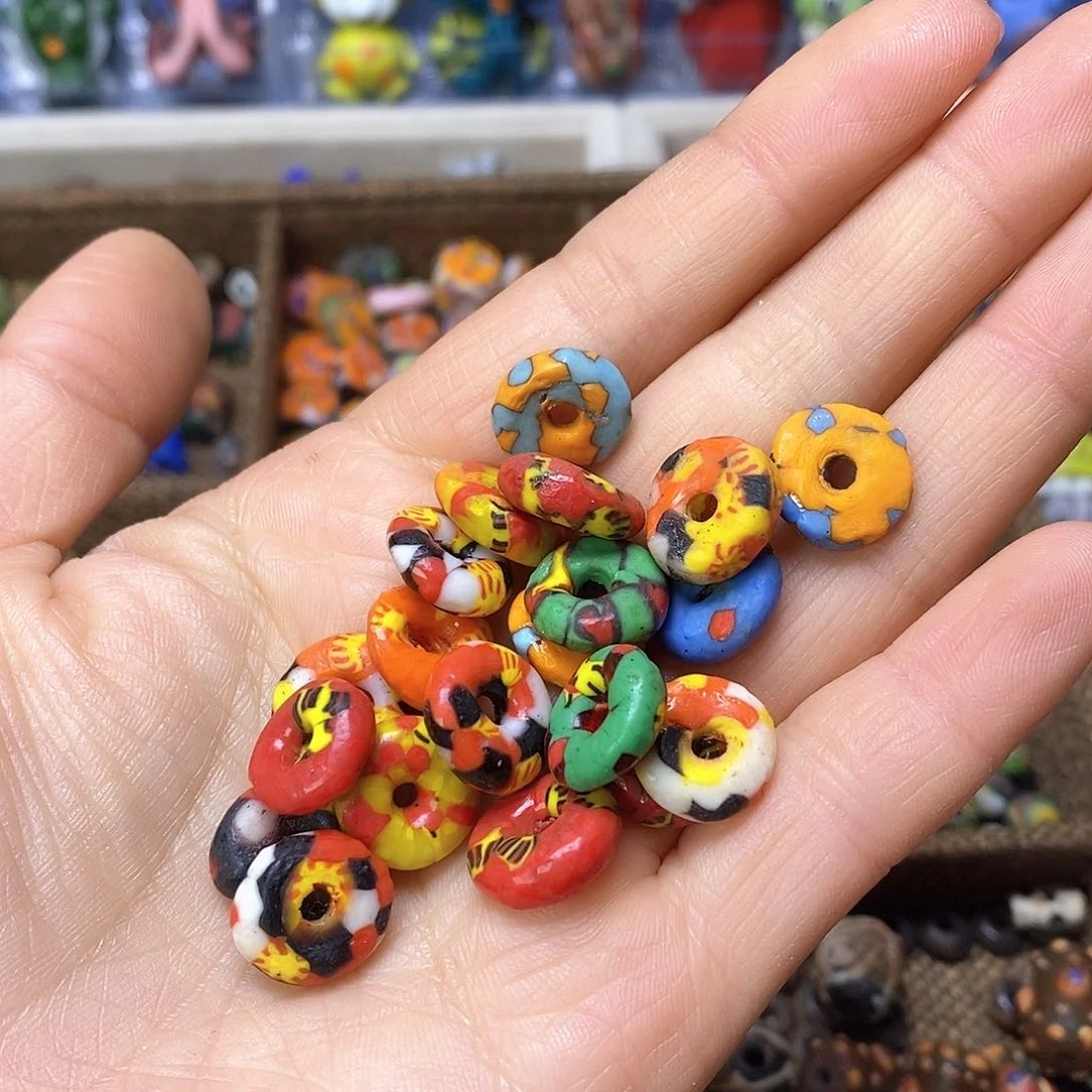 琉璃颈饰甜甜圈一组20颗