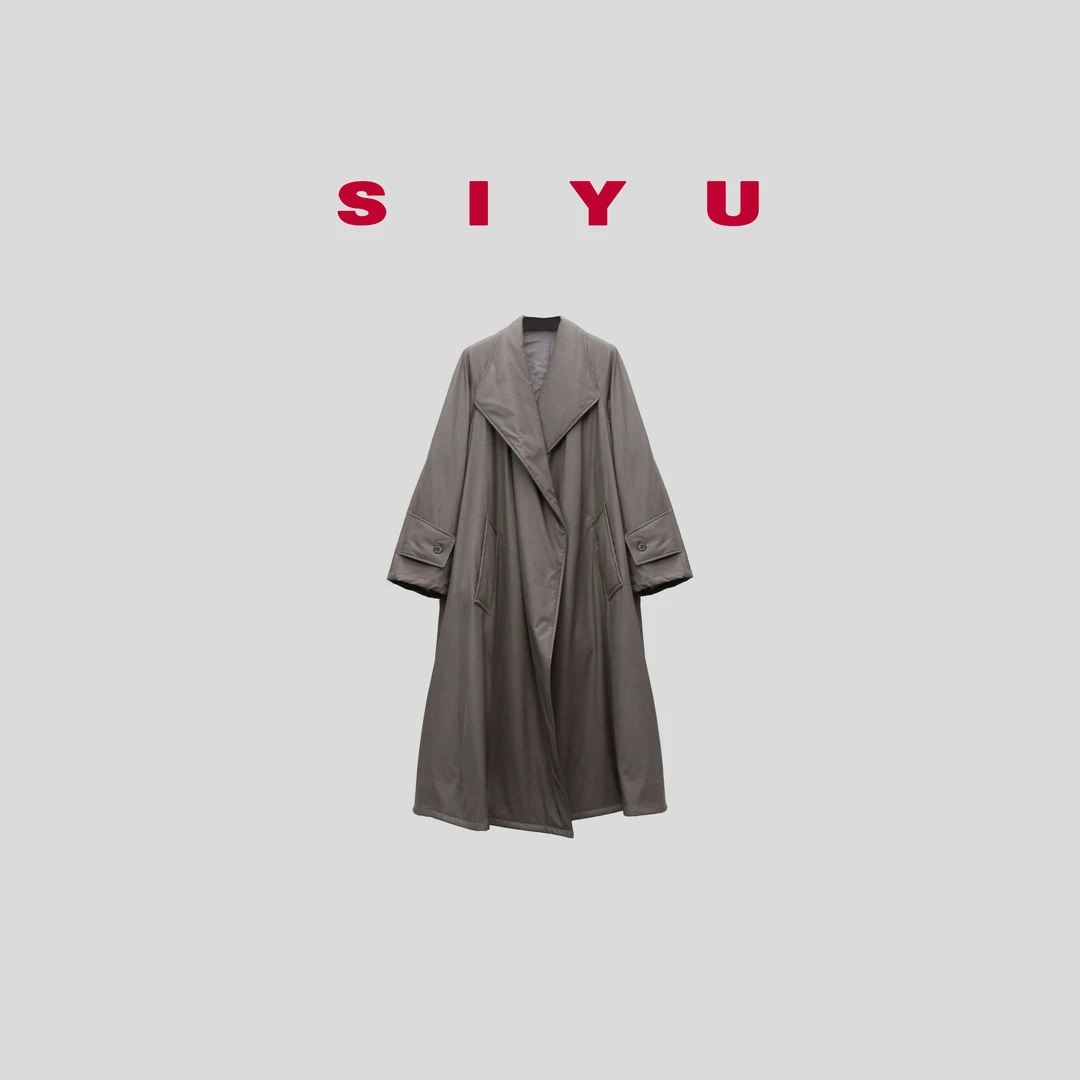 【WOUWOU】蛋白皮风衣夹棉保暖外套