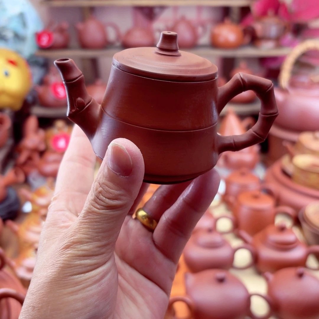 茶壶紫砂竹节80 cc手拉