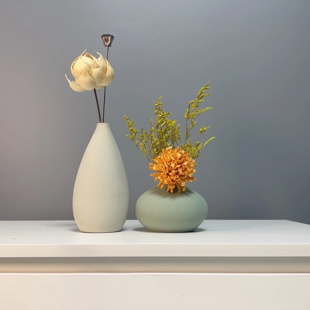 陶瓷花瓶景德镇手作陶瓷花瓶摆件无孔