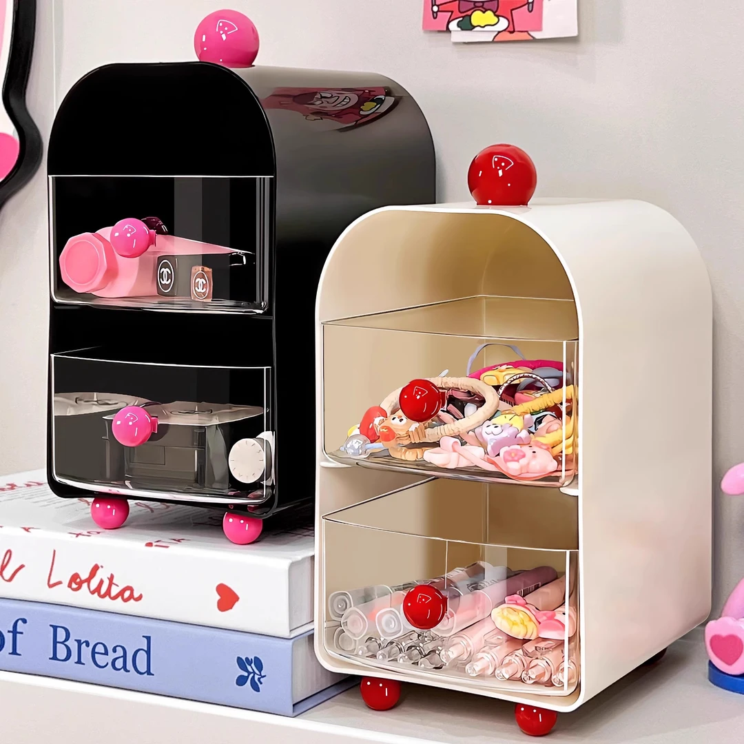 多功能桌面收纳盒小型抽屉办公杂物置物架口红小样化妆品收纳盒子