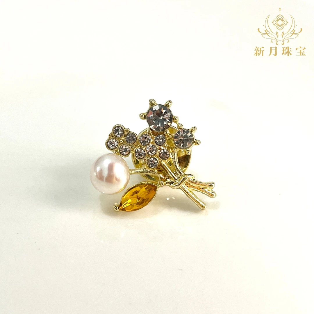 淡水珍珠镶嵌胸针袖扣披肩扣丝巾扣-多样性发一
