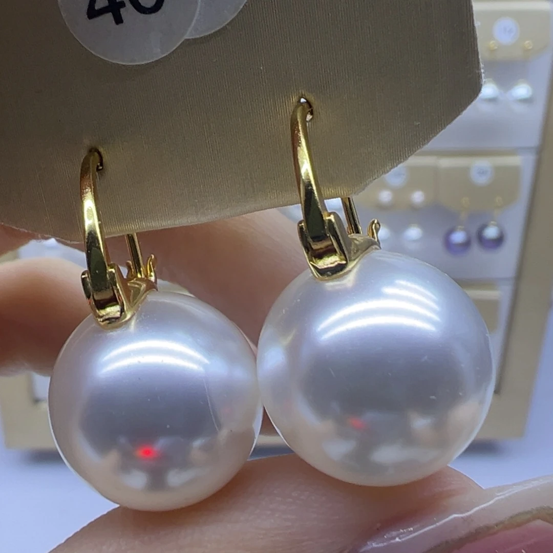 银S925镶嵌耳饰淡水珍珠
