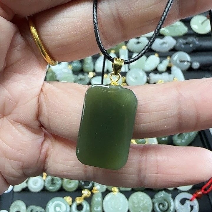 和田玉吊坠(不含链)银S925镶嵌