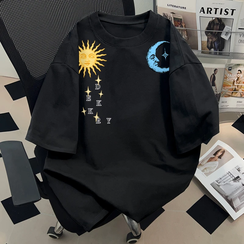 jtrt美式复古潮牌纯棉圆领短袖t恤男女情侣夏季百搭宽松休闲上衣