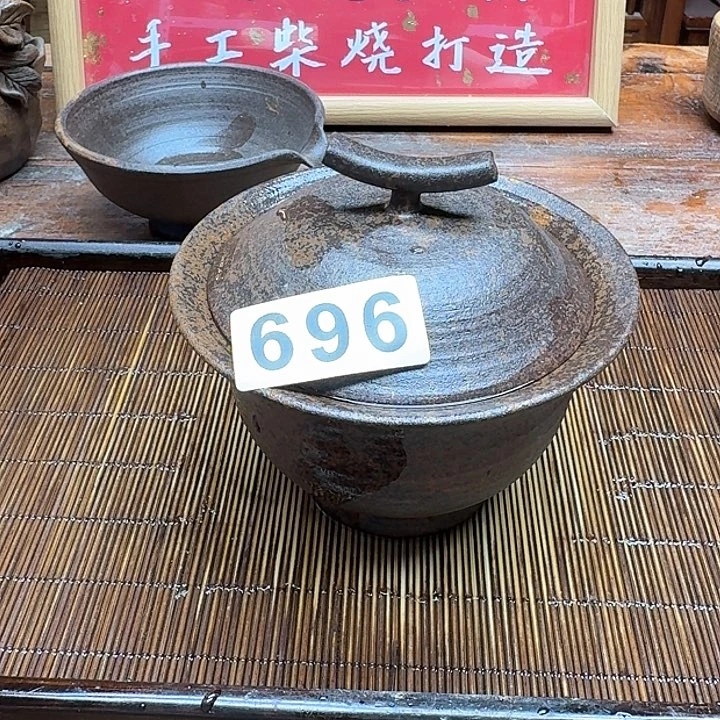 纯手工制作粗陶茶具