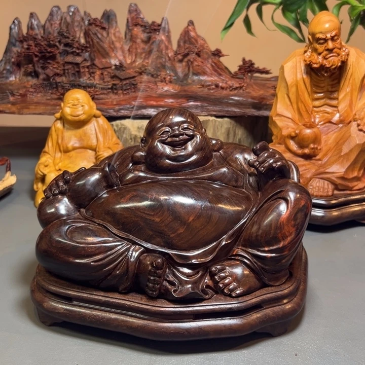 石***友木大红酸枝米勒香炉摆件