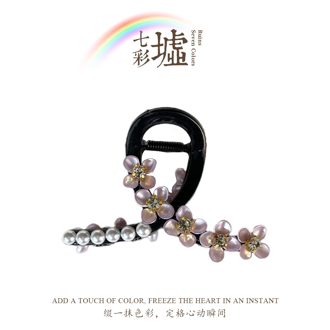 ZJ140 网红浪漫花朵抓夹高级感马尾夹春夏新款发饰盘发夹头饰发卡