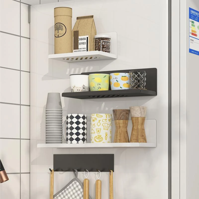 冰箱磁吸置物架侧收纳挂架免打孔玻璃杯架厨房多功能壁挂收纳神器