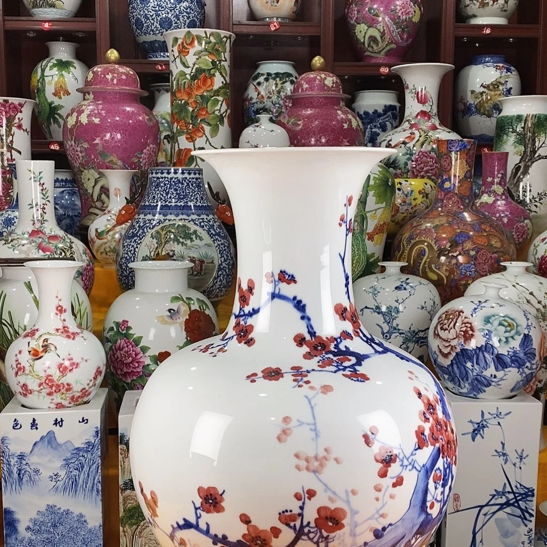 摆件陶景德镇陶瓷赏瓶