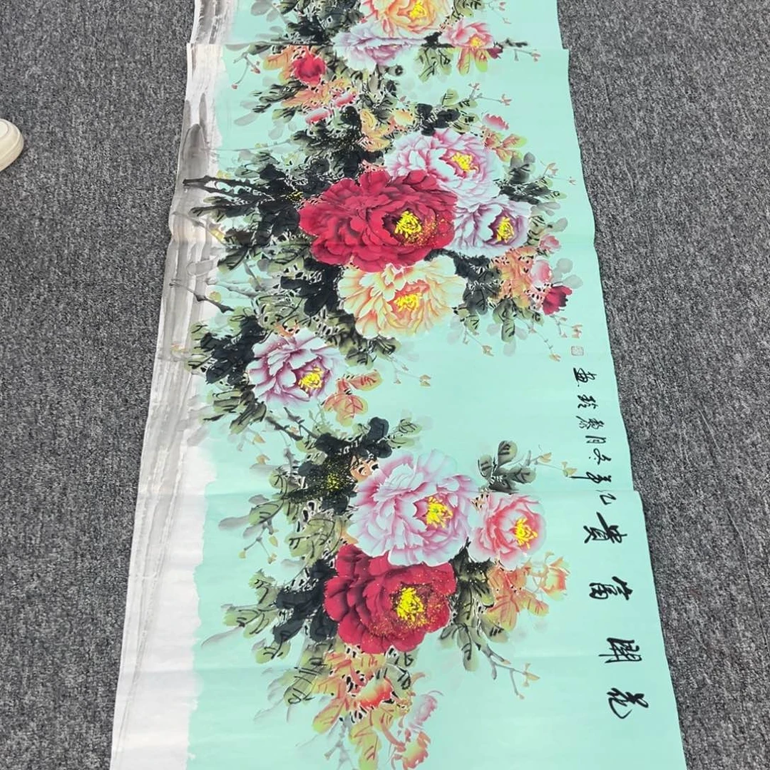 国画卖字画的小男孩