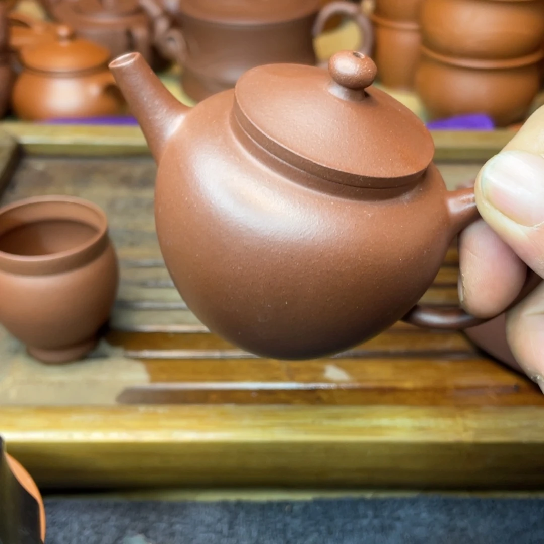 紫砂茶壶紫泥巨轮150cc精工改章