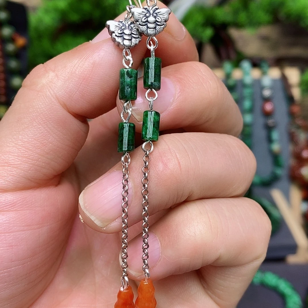 翡翠颈饰银S925镶嵌漂亮美眉