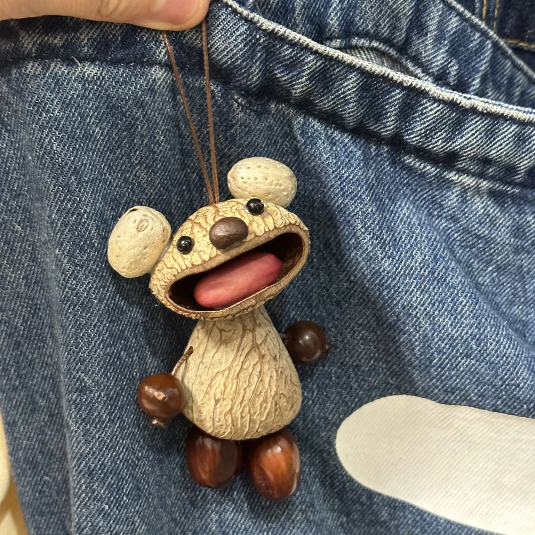 天然印尼黑果壳可爱diy手工礼物成品艺术感挂件风铃水铃挂件