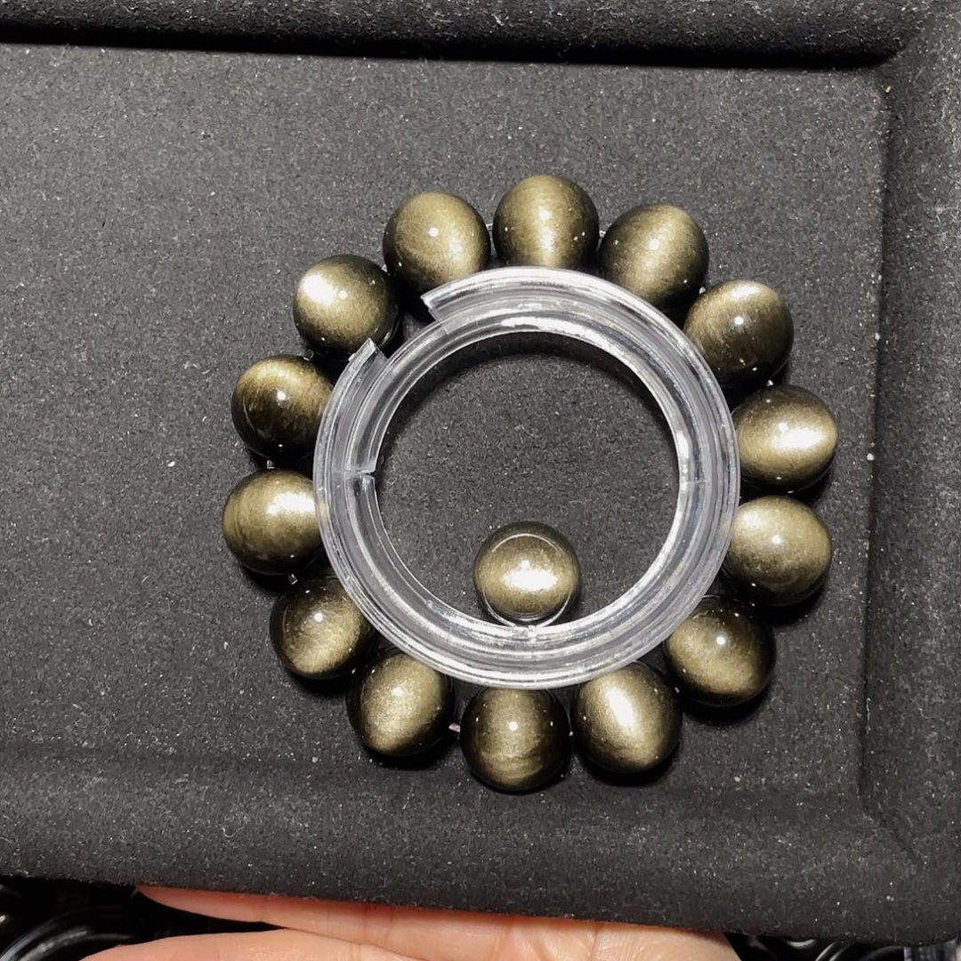 簡***單黑曜岩未镶嵌手链