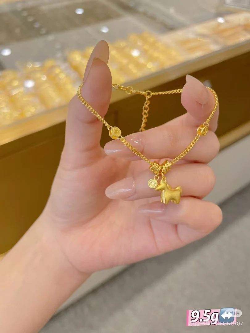 铜合金脚链 Dlzea马上有钱小马个性脚链金色222