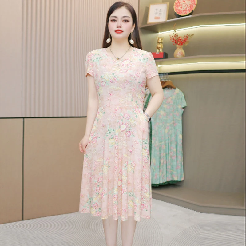妈妈夏装气质连衣裙高贵2025新款阔太太中老年女夏季洋气裙子