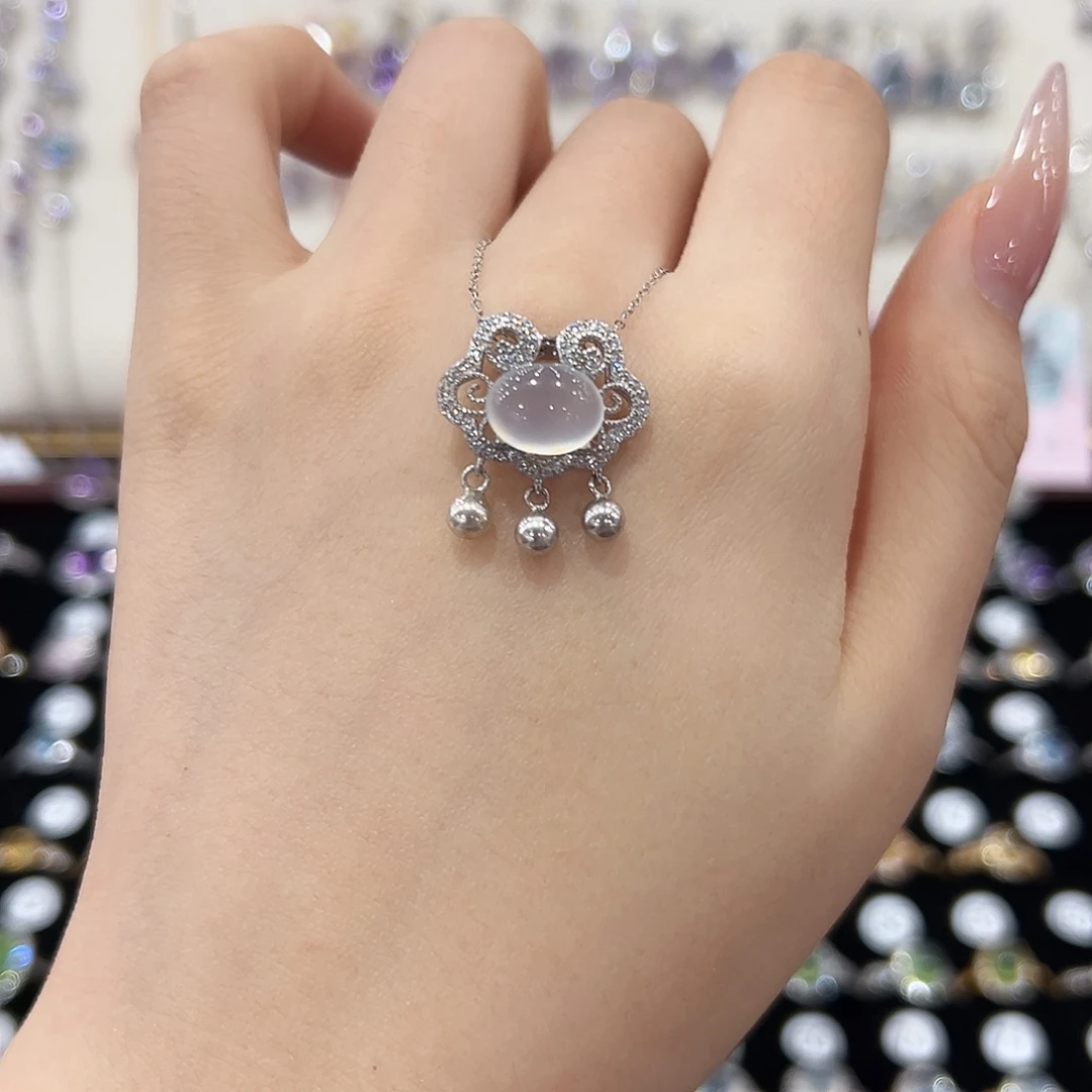 岫玉银S925镶嵌颈饰