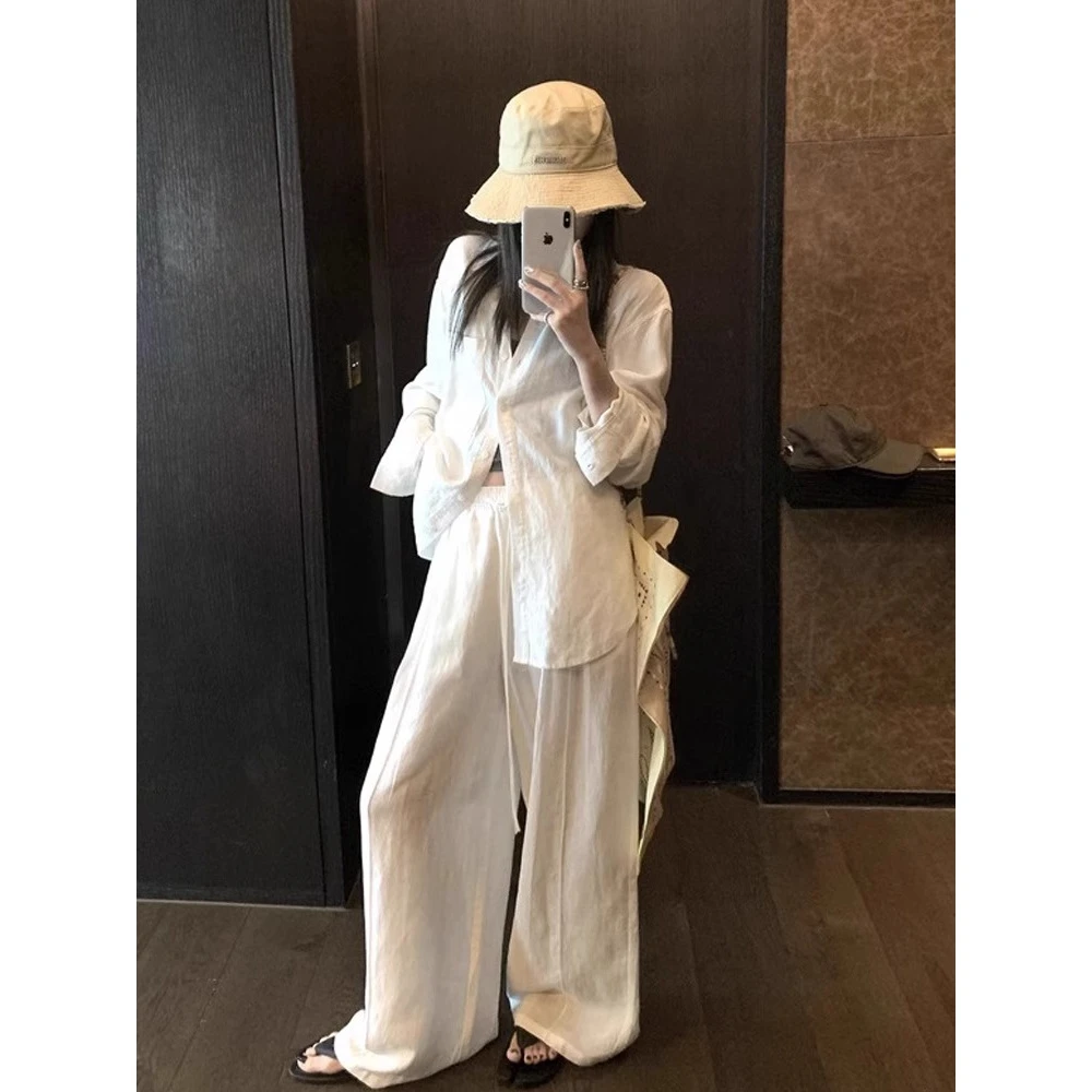 白色衬衫女2025新款春夏宽松慵懒风衬衣高级开衫外搭棉质防晒罩衫