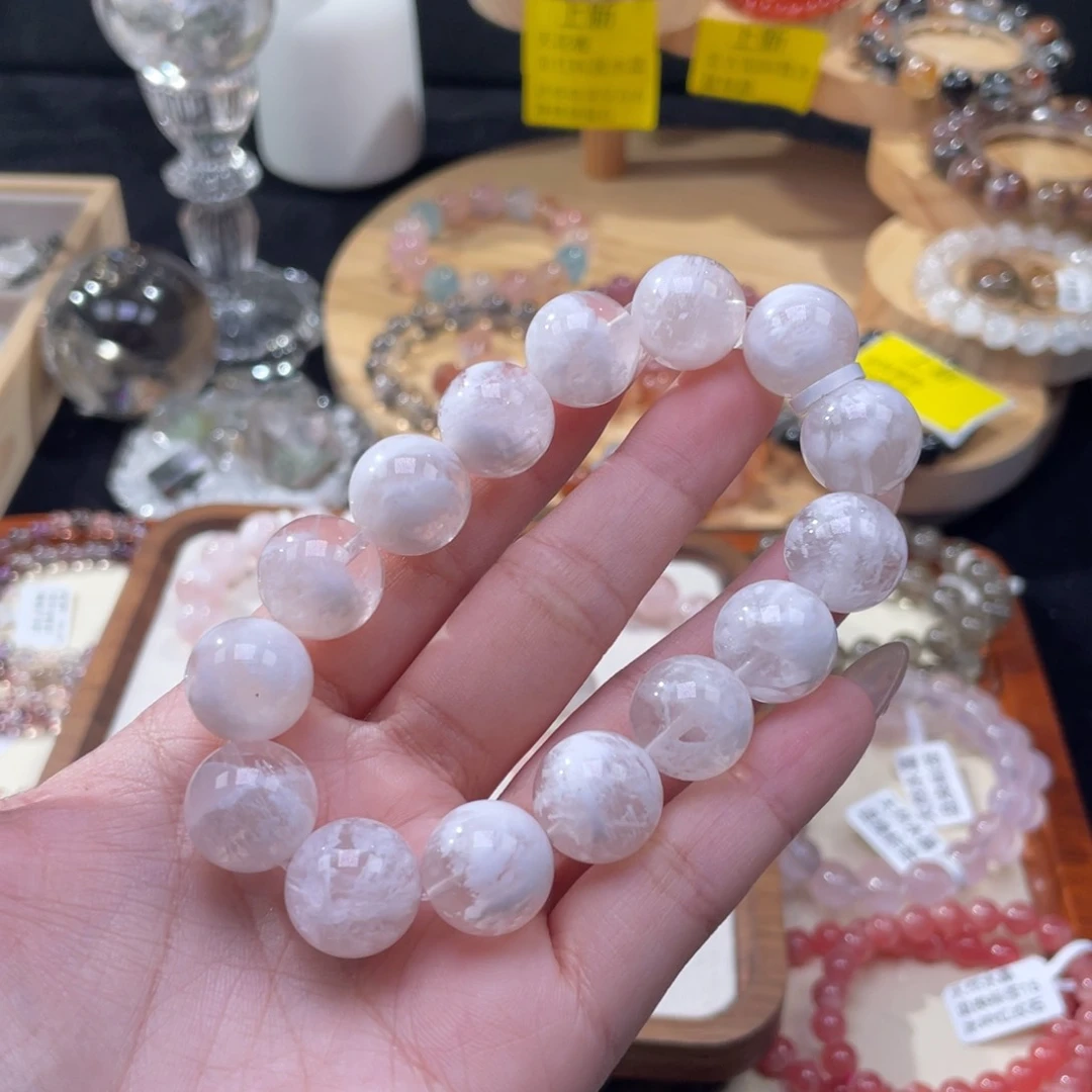 水晶手串未镶嵌白雪花幽灵