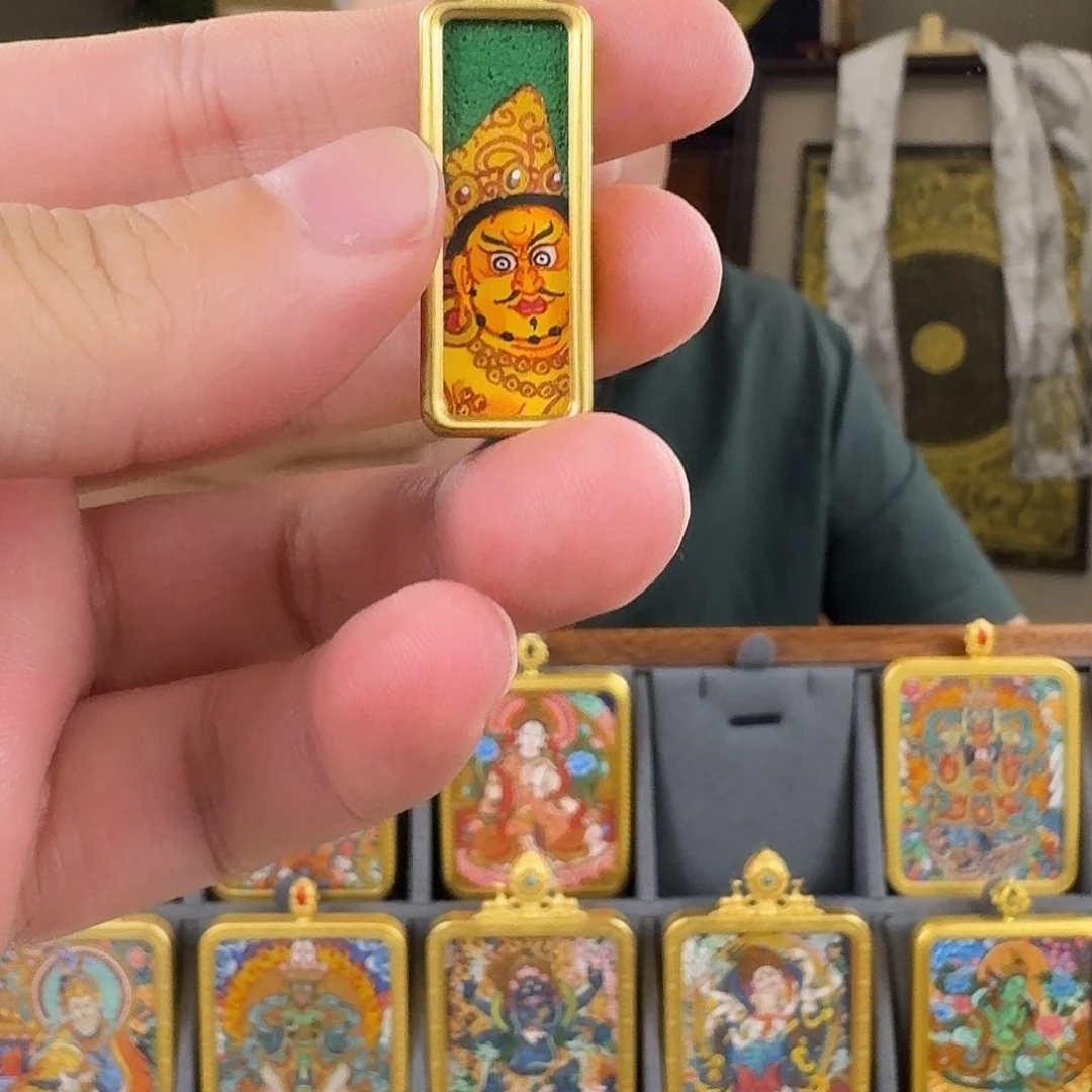 别***称吊坠纯手绘黄财神小金条唐卡