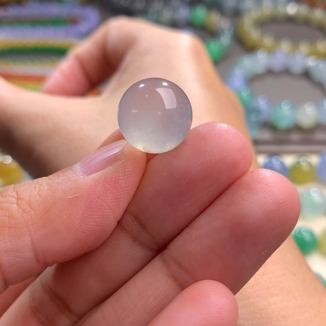 翡翠未镶嵌手链卡13 浅咖色