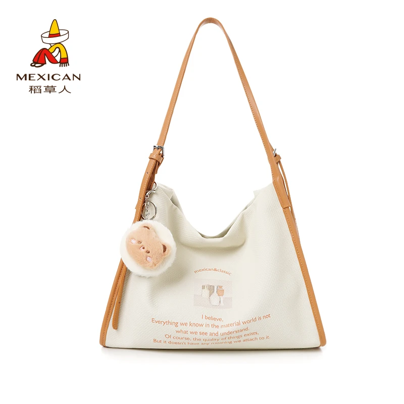 稻草人春夏新款大容量通勤百搭硬面欧美风欧美时尚单肩斜挎包包测