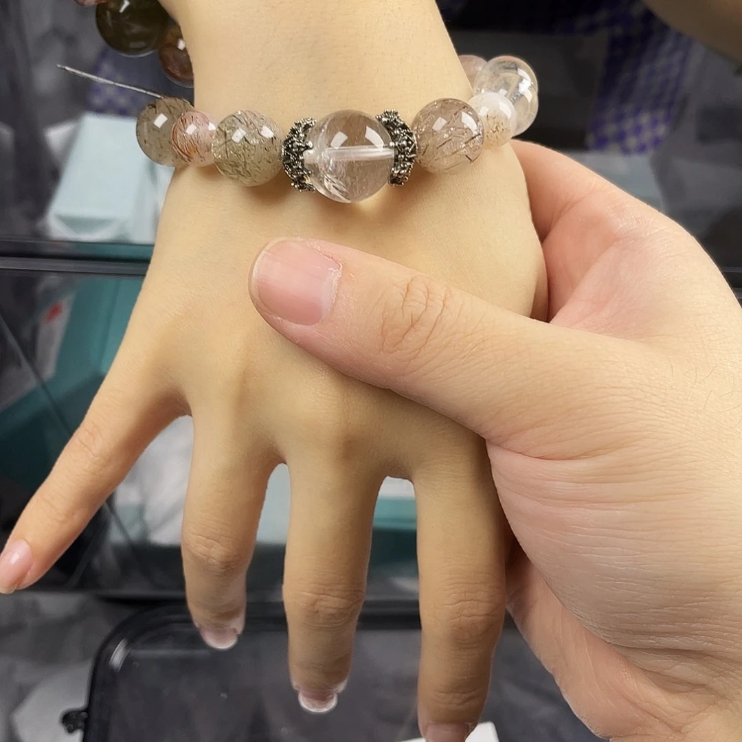 手串银S925镀金镶嵌水晶