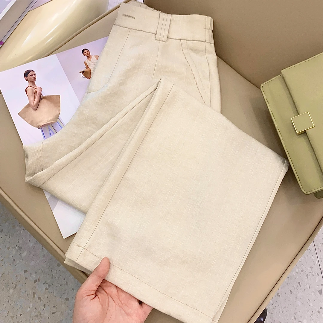 【KOBO】952157亚麻清爽透气高腰宽松阔腿裤 运费补贴6-10