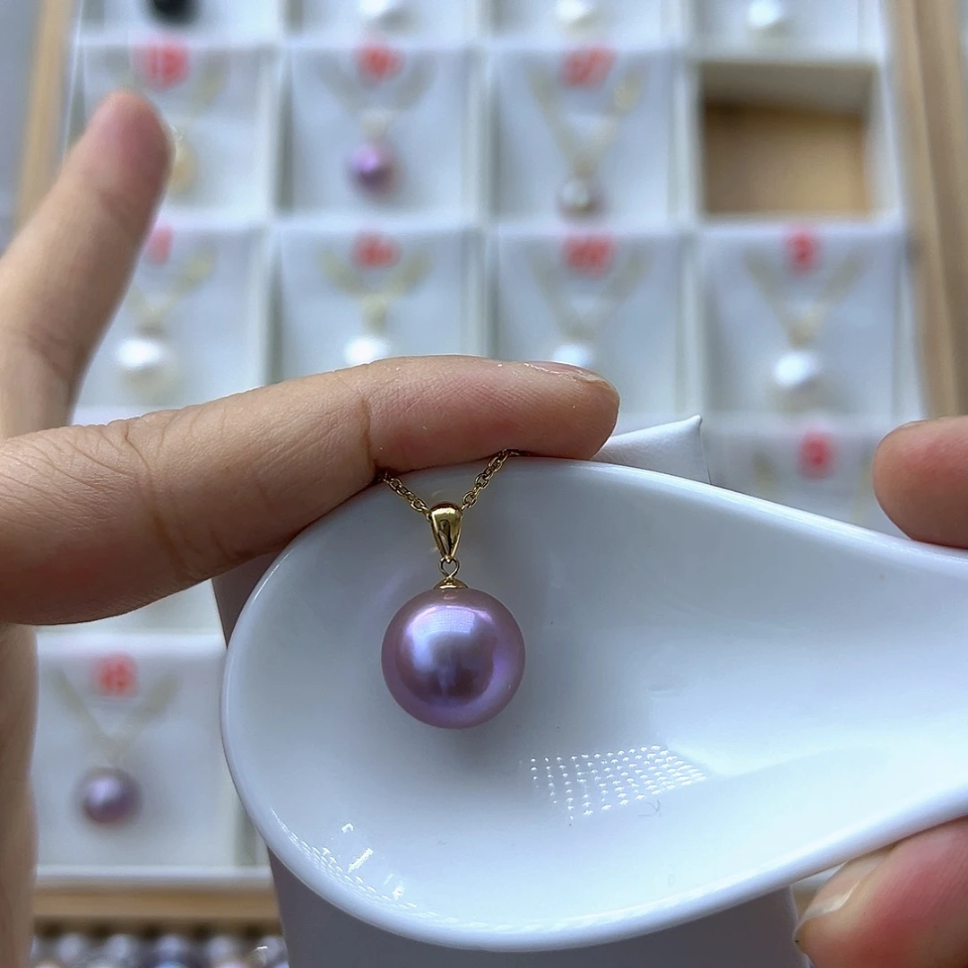 吊坠(不含链)18K金镶嵌淡水珍珠