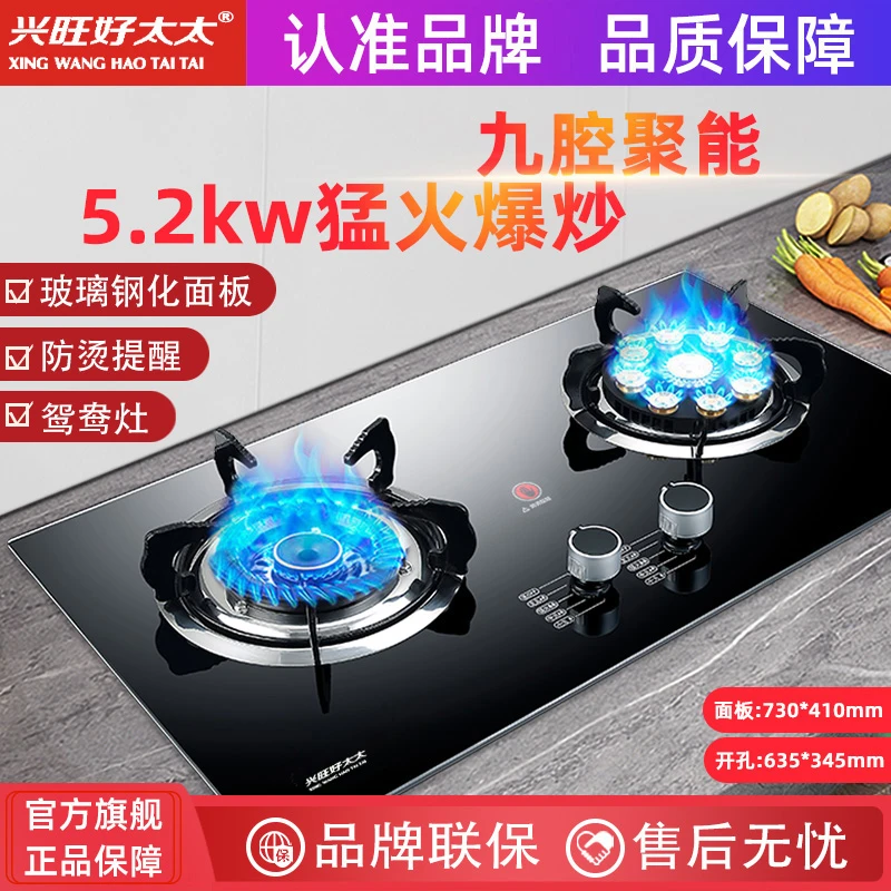 兴旺好太太家用燃气灶双灶台嵌两用天然气液化气猛火灶炉具燃气灶