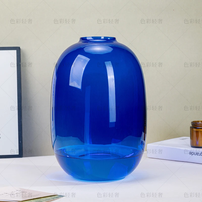L449 现代化居家装饰摆件蓝花瓶居家装饰摆件插花器