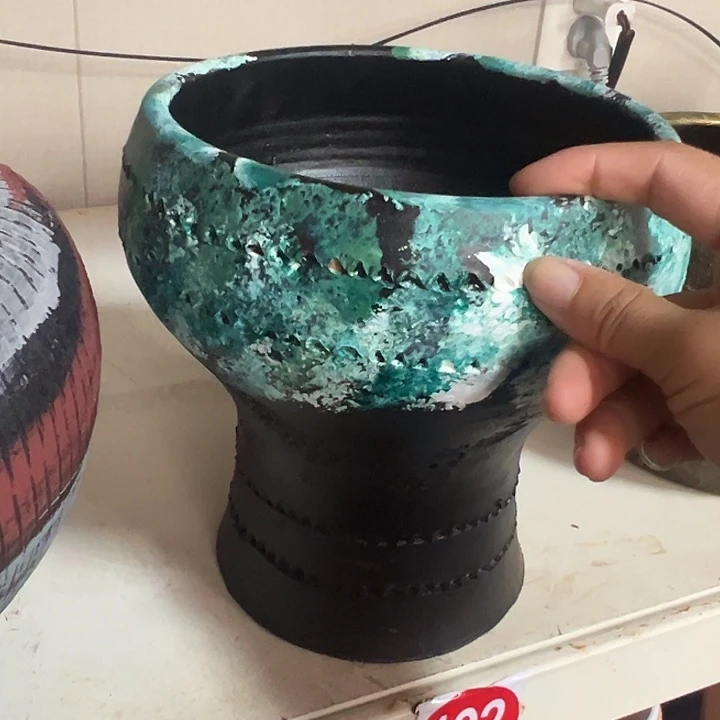 粗陶盆有孔高20口18