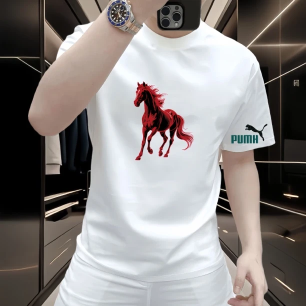 纯棉男版新款潮牌短袖打底衫时尚百搭圆领男上衣