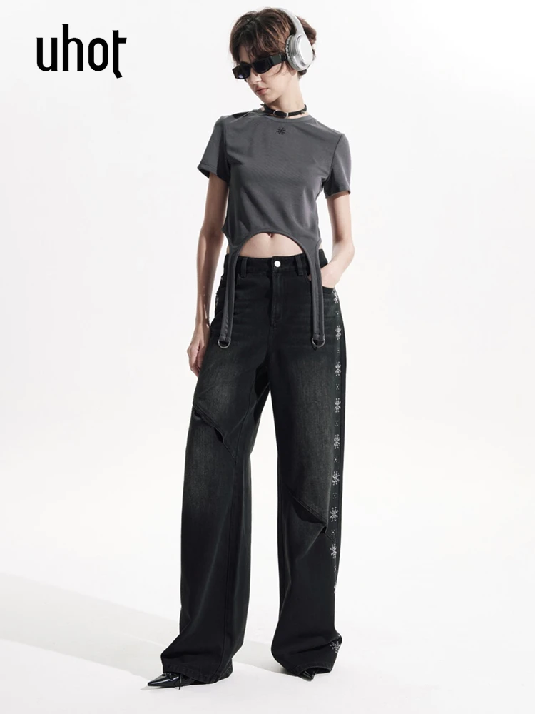 UHOT/诱货设计师品牌25春夏 黑灰 直筒牛仔裤 ganjue买手店