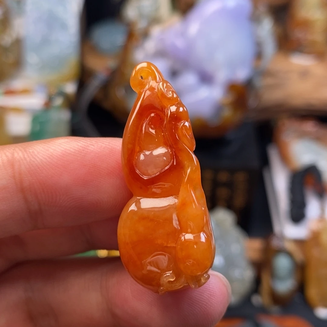 翡翠未镶嵌颈饰四****司缅甸天然翡翠葫芦福禄