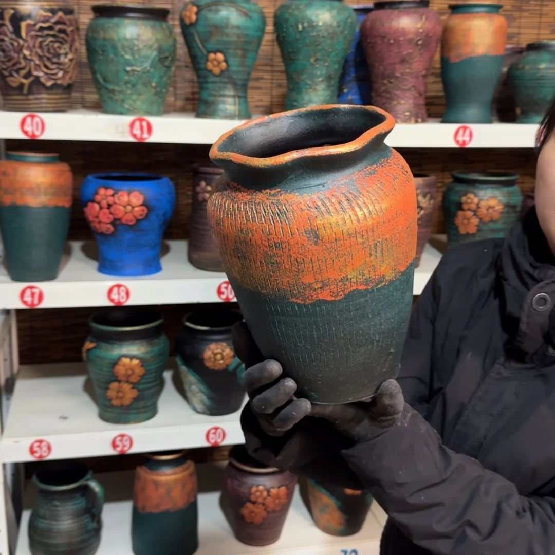 红陶红陶花盆炸炸炸