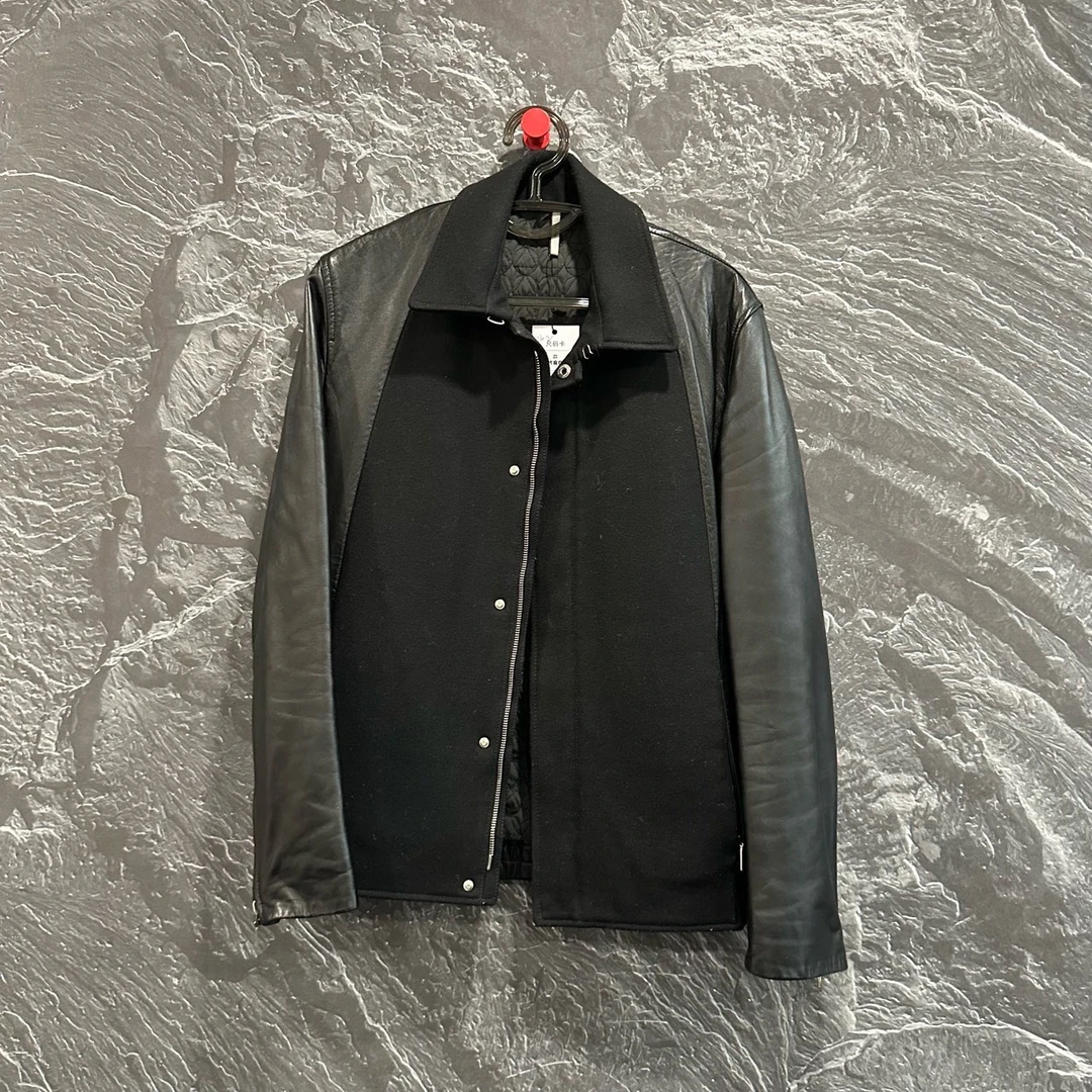 99新 DIOR/迪奥 Dior迪奥拼接皮衣/尺码48/成色99/10596