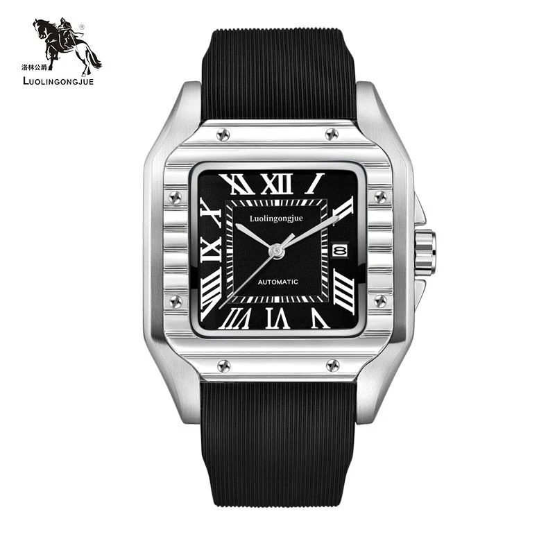 瑞士方形山度士陀飞轮镂空全自动机械表男款高档坦克手表