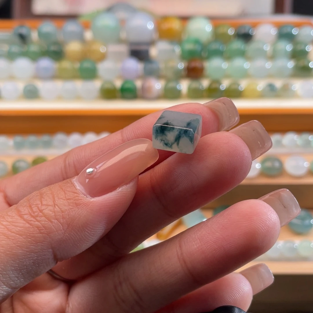 未镶嵌定制翡翠天然缅甸翡翠a货蓝花方糖