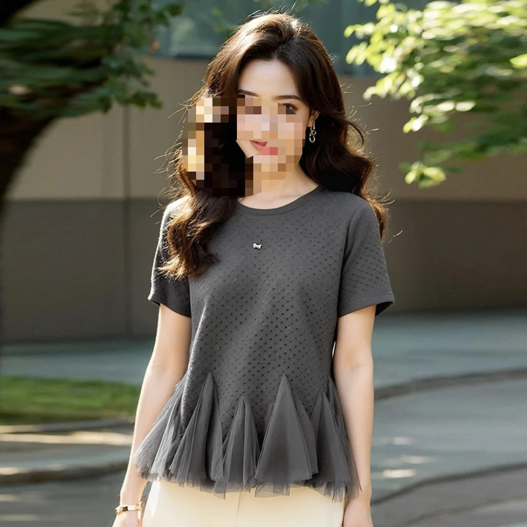 笑笑大码显瘦重工上衣9825