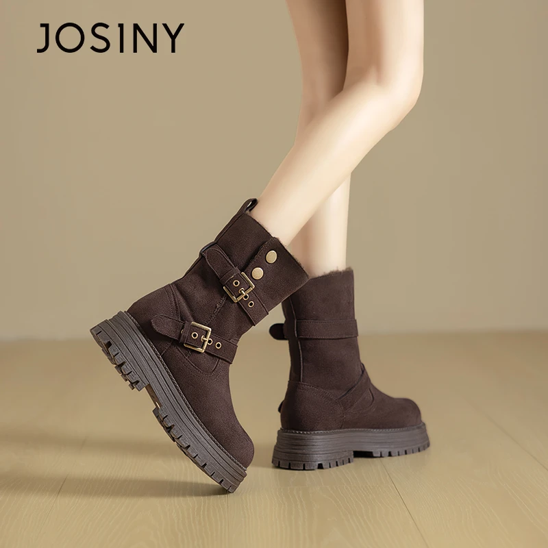 JOSINY/卓诗尼小个子增高短靴2024冬季新款通勤久站不累脚女鞋