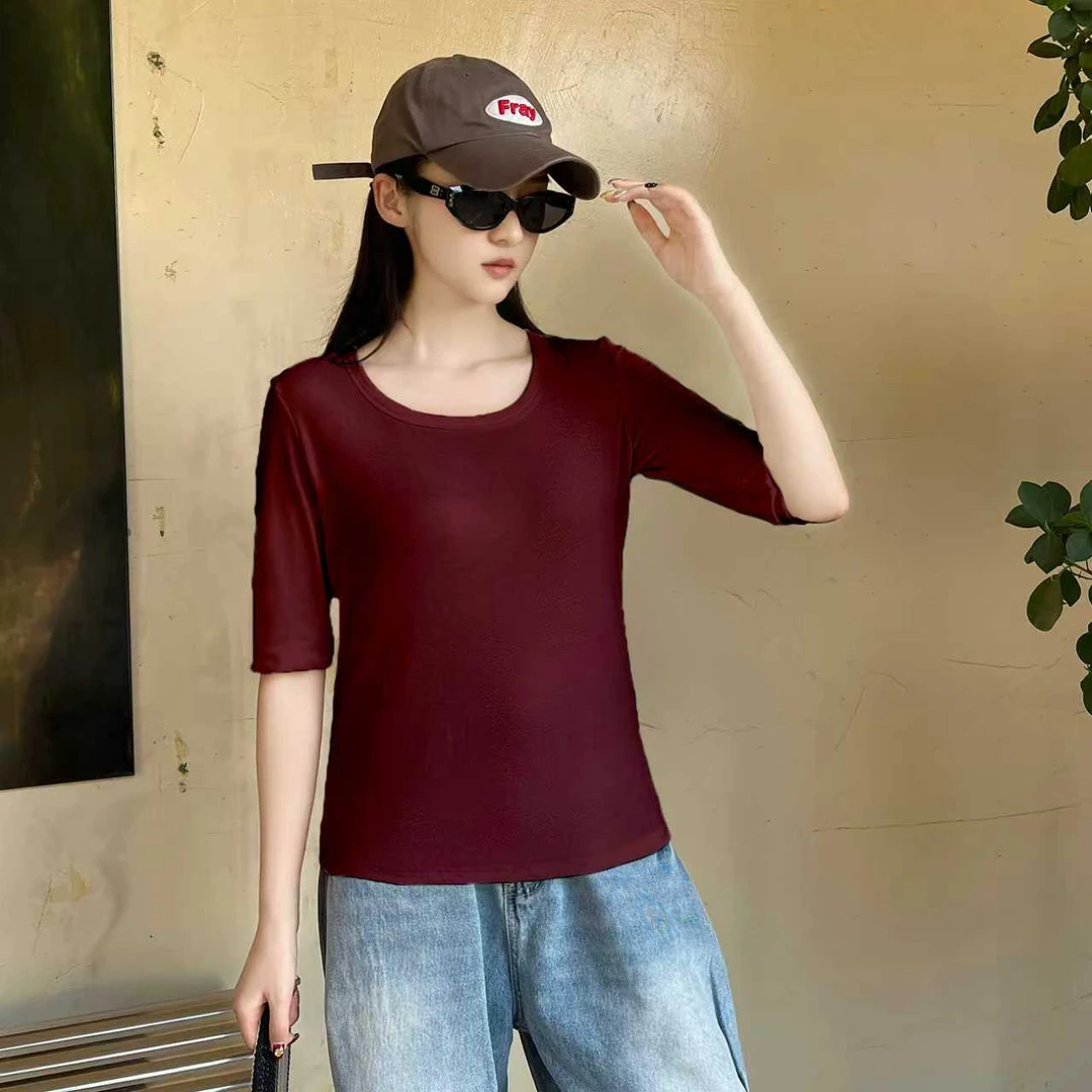 20225时尚百搭夏款长袖打底衫内搭网红22女装T恤纯色夏季潮流2559