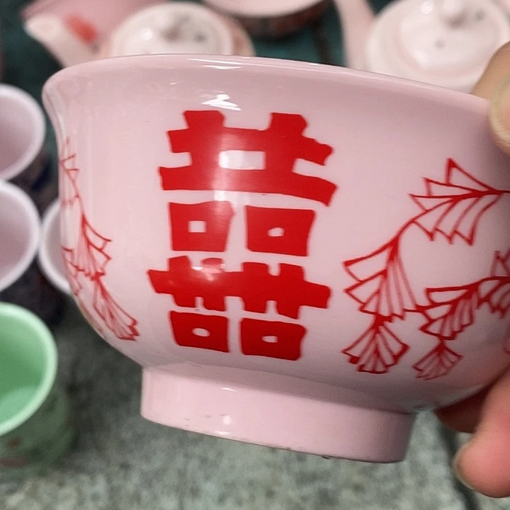 摆件陶红稀土喜子4.5寸碗