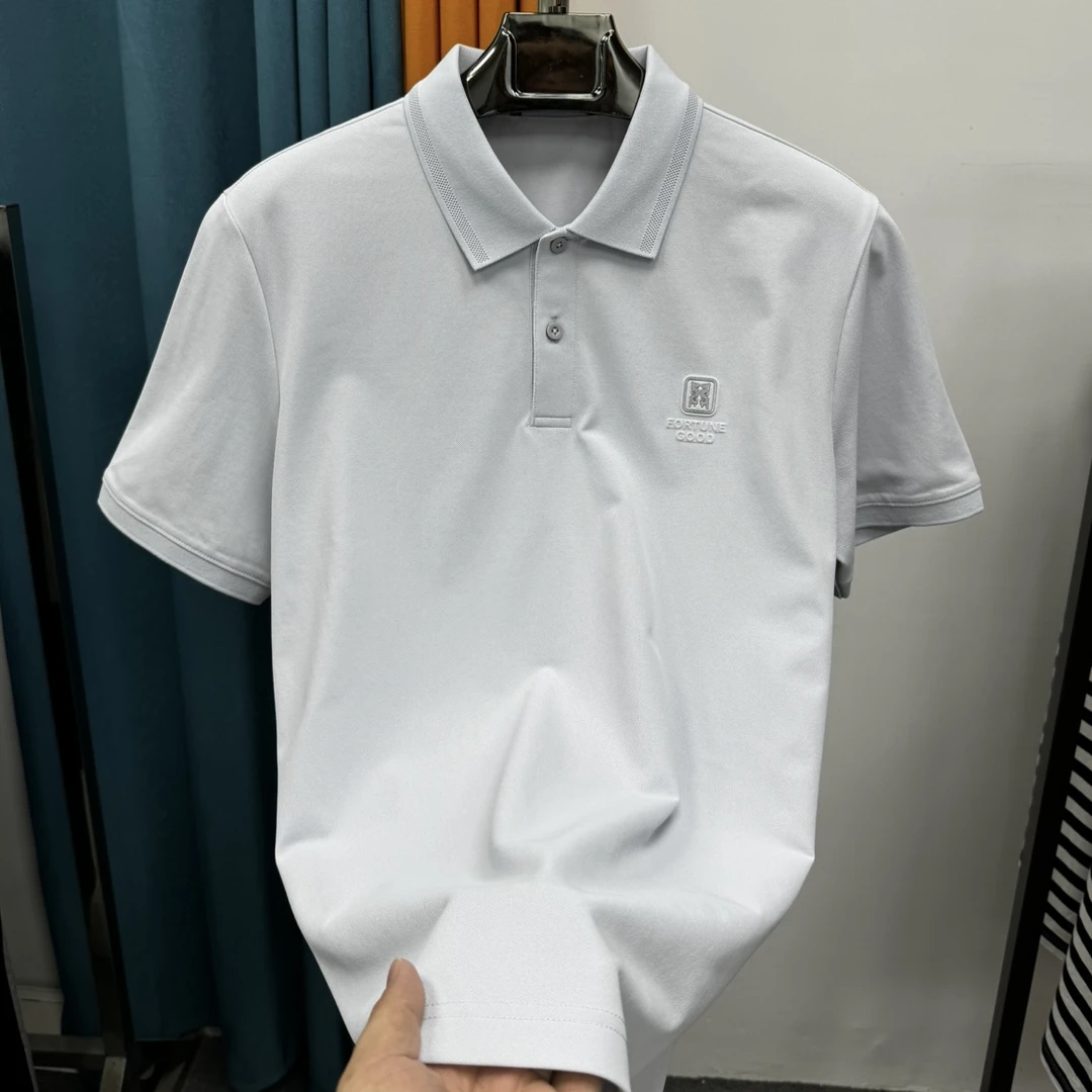 夏季男士净色翻领短袖高级感poloPOLO衫FD52167