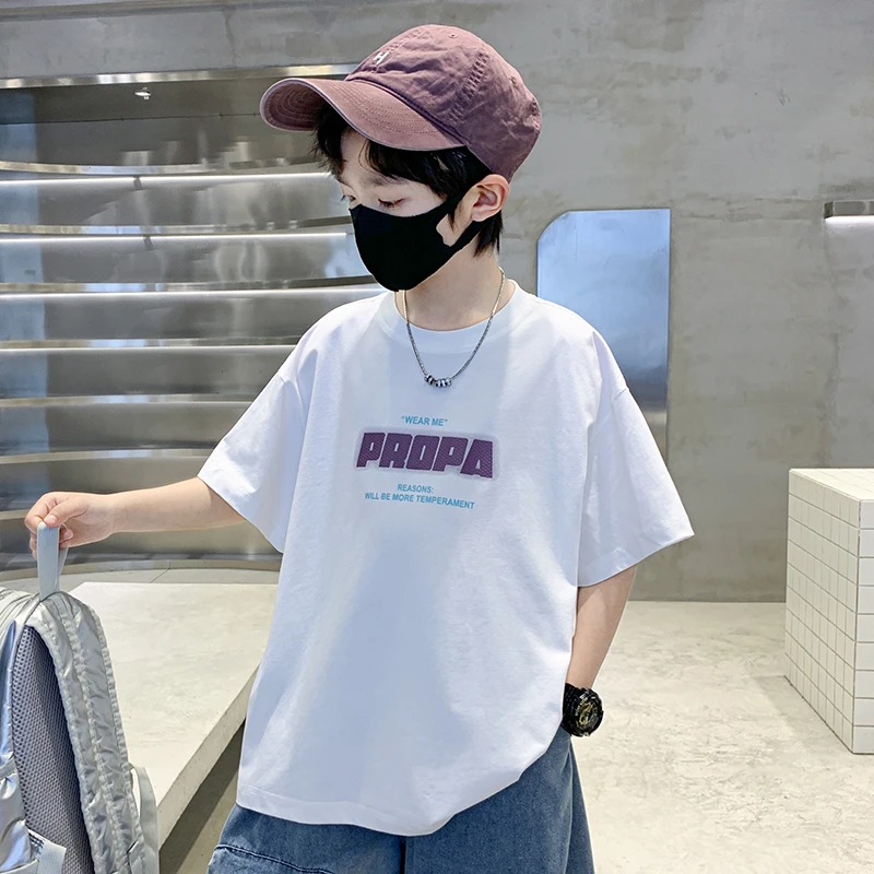 童装男童短袖t恤夏装2025新款男孩夏款上衣儿童夏季休闲中大童潮t